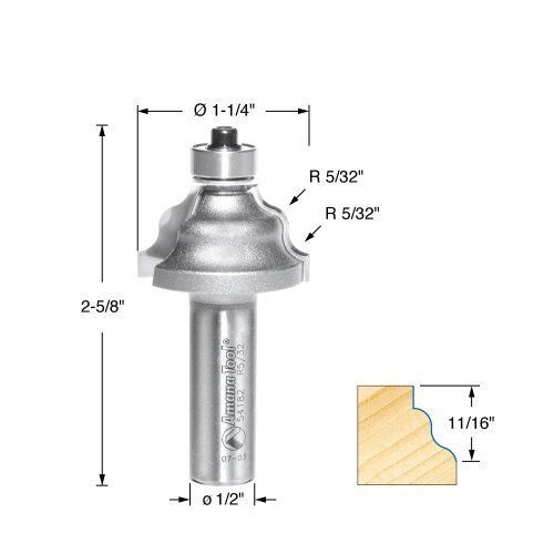 Amana tool 54182 wavy edge 2-flute carbide tipped router bit  1/2-inch shank for sale