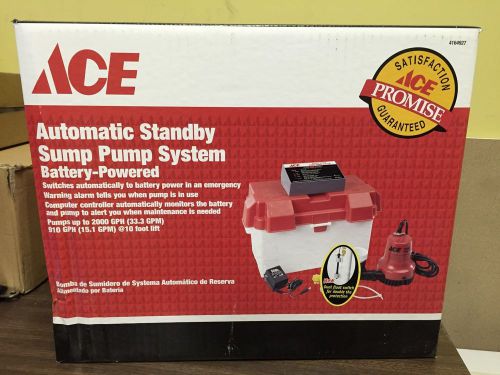Automatic standby sump pump system – battery powered (battery not included) for sale