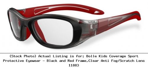 Bolle kids coverage sport protective eyewear - black and red frame,clear : 11883 for sale