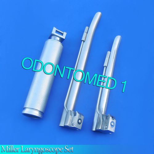 LARYNGOSCOPE MEDIUM HANDLE C + 2 MILLER BLADE #2 and #4 ENT ANESTHESIA SET