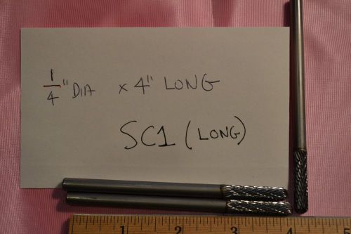 Tungsten Carbide Burr SC1 Long - Cylindrical Ball Nose - 1/4&#034; dia  QTY=3