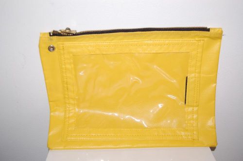 Pacific Concepts Bright Yellow Coated Canvas Metal Zippered Bank Bags Pouch