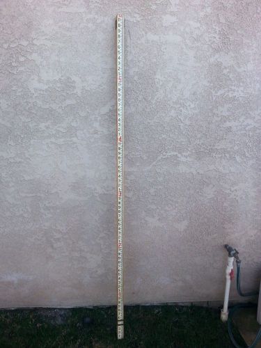 Vintage Chicago Steel Tape Company Hardwood Survey Measuring Stick Rod Pole 11&#039;