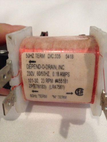 Dependo Drain Valve 240v Coil Only, No Gearbox. Unused