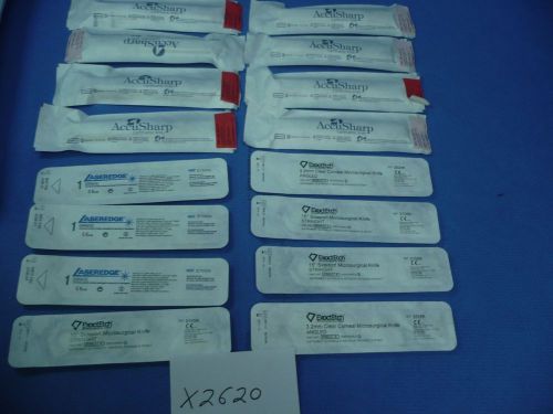 Laser Edge, Exactetch &amp; Accusharp Ophthalmic Knives (lot of 16)