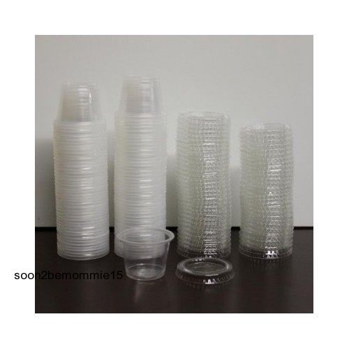 Clear Jello Shot and Condiment Souffle Portion Cups With Lids 125 Ea