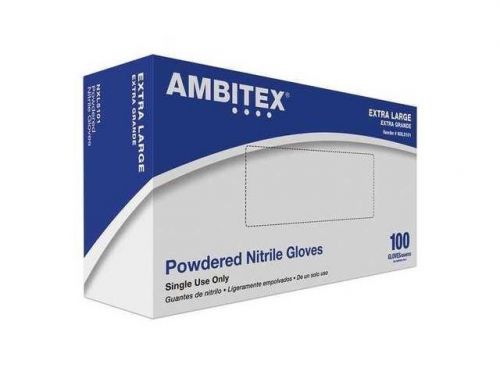 Ambitex NXL5101 Powdered Nitrile Disposable Gloves X-Large 1000 count (Case)
