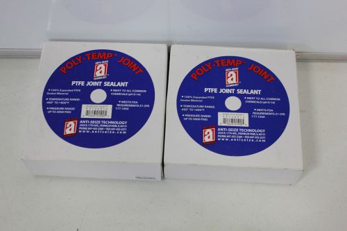 2 NEW ROLLS OF POLY TEMP JOINT PTFE JOINT SEALANT 3/8&#034; X 25FT  (S2-1-158E)