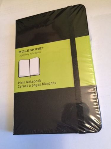 NEW Moleskine BLACK Pocket PLAIN NOTEBOOK Hard 192 PAGES SEALED #1030