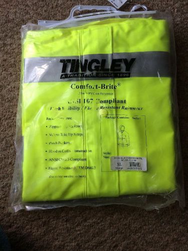 TINGLEY S78122 Hi-Vis Hooded Sweatshirt,Cl. 3,Lime,XL