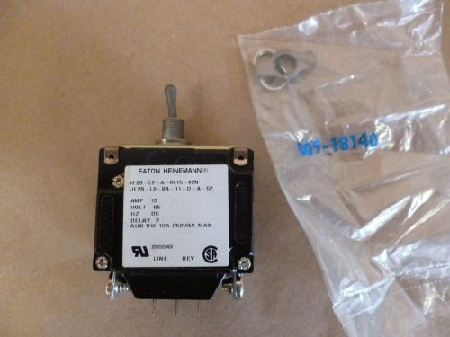 Eaton circuit breaker / toggle switch  je2s-l2-a-0015-02n , 65 vdc 15 amp for sale