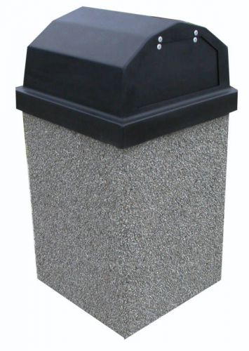 Outdoor concrete litter receptacles and trash cans with doors (40 gal) for sale