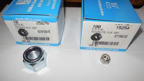 Nylon lock nuts 3/4-10 &amp; 5/16-18 &#034;ss&#034; car,truck, hot rod, shop, boats nylock new for sale