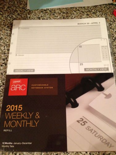 Arc By Staples, 2015 Weekly And Monthly Refill W/ Tabs, Letter Size