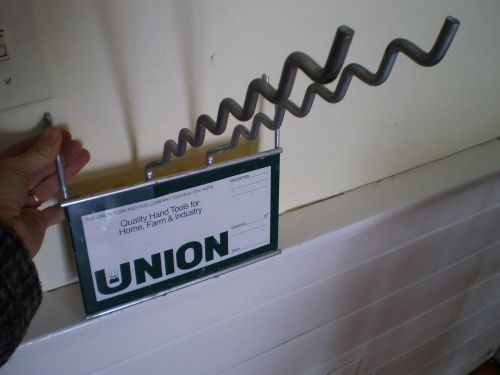 Vintage peg board union fork and hoe co advertising shovel hook sign display(t) for sale