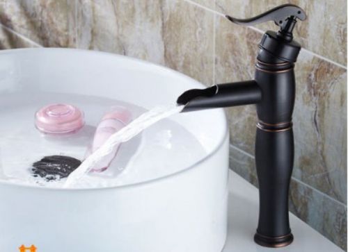 Bathroom Waterfall Sink Vessel Faucet Oil Rubbed Bronze One Hole Basin Mixer Tap