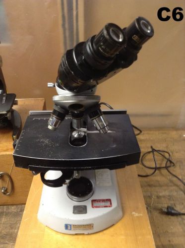 Carl Zeiss/Brinkmann Microscope w/Transformator &amp; Wooden Storage Box  No 4653926