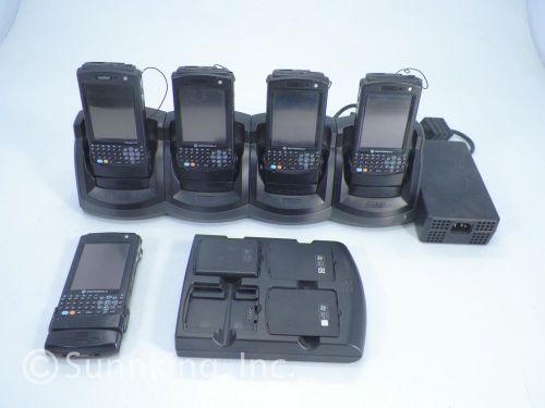 (5) symobl m5040-pk0dbqea7wr pocket pc barcode scanners w/ charger &amp; msr5000-00 for sale