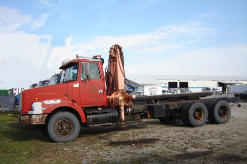 Used 1990 white gmc truck with tirre euro ii knuckleboom crane 110,000 ft. lbs. for sale