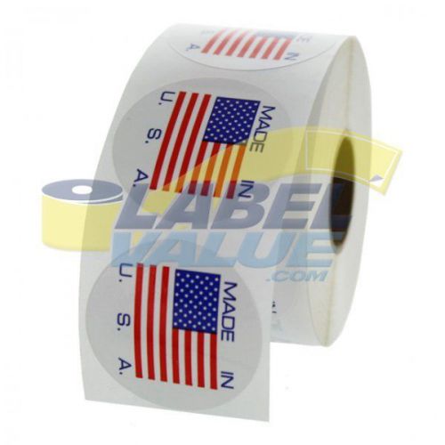 Made In The USA Labels 1-1/2&#034; Round LV-USA3