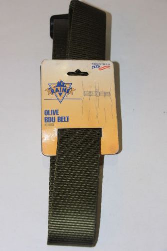 Raine olive green bdu belt adjustable size up to 44&#034; metal buckle for sale