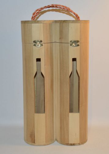 Wood Wine Box Container For 2 Bottles gift Box Natural Wood