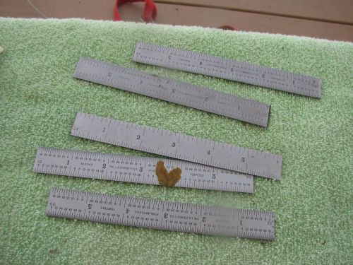 5 starrett 6&#034; rules rule scale scales satin tool toolmaker tools for sale