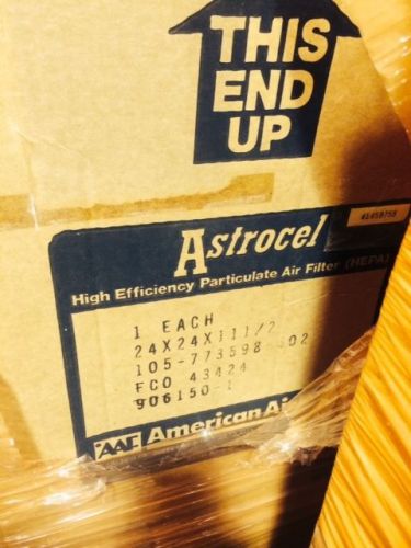 Aaf astrocel 1 nuclear grade clean room hepa air filter 24&#034; x 24&#034; x 11.5&#034; for sale