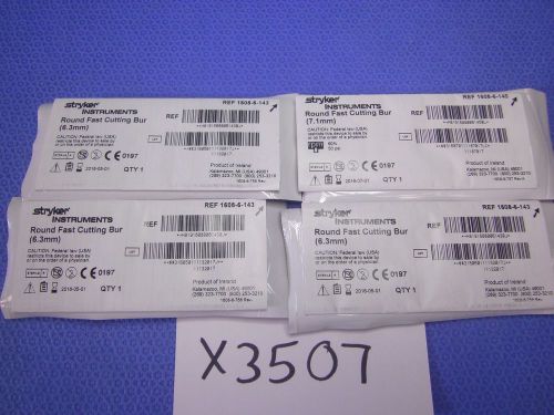 Stryker 1608 Round Fast Cutting Bur Assorted STERILE (Lot of 4)