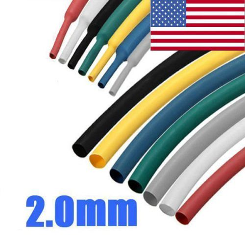 3/32 Inch 2.0MM Heat Shrink Wire Wrap Assortment Cable Sleeve Tube USA BASED