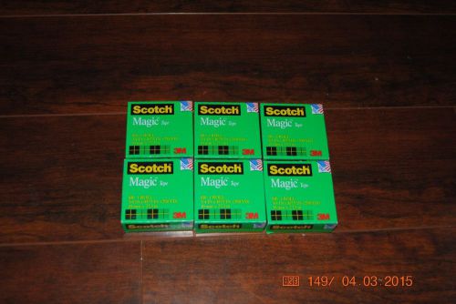 Scotch - 810 Magic Tape, 3/4&#034; x 1,075&#034; - 6 Rolls (298 yd) 19 mm x 27.3 m