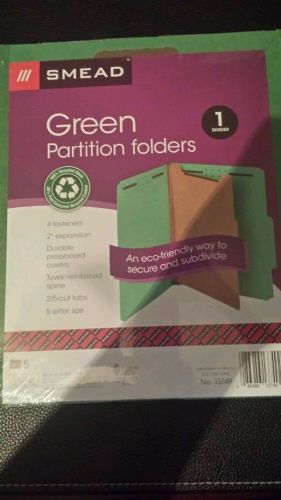 Smead Green Partition Folders 5 pack 1 Divider