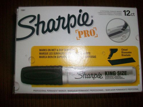 Sharpie King Size Permanent Marker, Chisel, Black, Set of 12