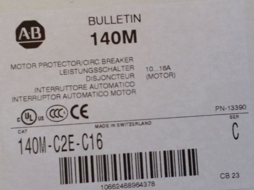 ALLEN BRADLEY 140M-C2E-C16 10...16 Amps Motor circuit breaker