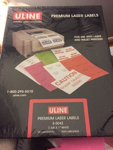 Uline Premium Laser Labels S-5042 White 2 5/8 X 1&#034;