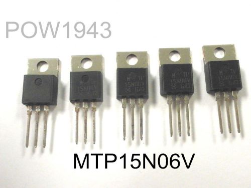 ( 5 PC. ) MOTOROLA MTP15N06V TRANSISTOR, NEW