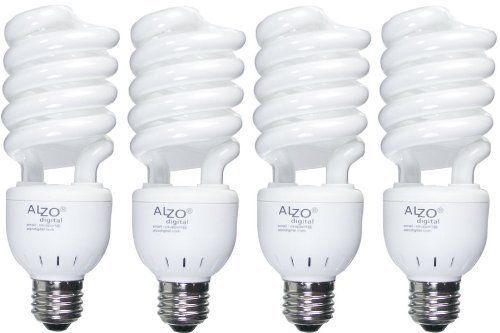 Full spectrum light bulb alzo 27w compact fluorescent cfl - pack of 4 - 5500k da for sale