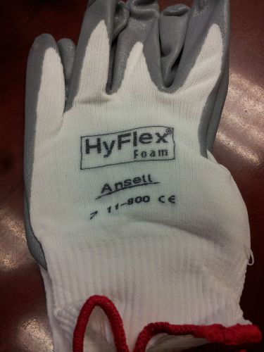 Ansell 11-800 hyflex nitrile palm coated gloves- size 9 (12 pairs) fast ship for sale