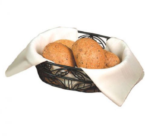 Bread Basket, 6&#034; x 9&#034;, oval, black leaf design, wrought iron