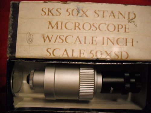 SKS 50x STAND MICROSCOPE W/SCALE INCH SCALE 50XSD
