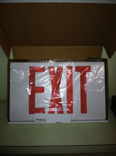Tcp led univ mount exit sign red letters with battery back up for sale