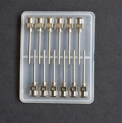 NEW 12pcs 1&#034; 15Gauge Blunt stainless steel dispensing syringe needle tips