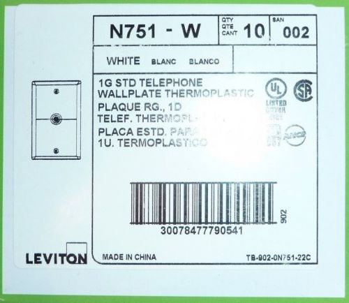 Leviton N751-W 1-Gang .625-Inch  Hole Device Telephone/Cable Wallplate