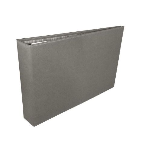 LUCRIN - A3 landscape binder - Granulated Cow Leather - Dark grey