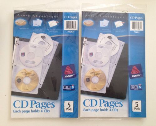 Avery CD Pages Storage Sleeves 3 Ring 75263 Two 5 packs