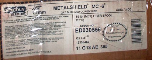 1 - 50 lb  Spool Lincoln  Metalshield MC-6  Welding Wire, .052&#034; Dia.ED030556