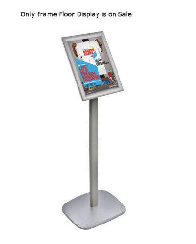 Angled snap frame floor display on straight metal pole base 8.5&#034;w x 11&#034;h for sale