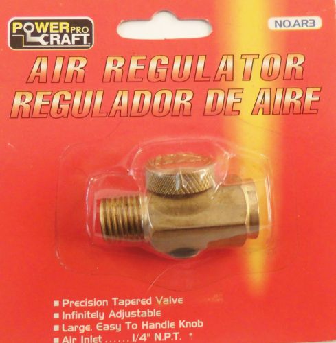 Powe Pro Craft Air Regulator Infinitely  Adjustable Solid Brass 1/4&#034; NPT Fitting