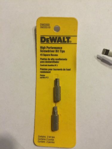 2 pack - dewalt dw2203 # 3 square recess screw bit (inv dw010) [2 avail] $4.99 for sale