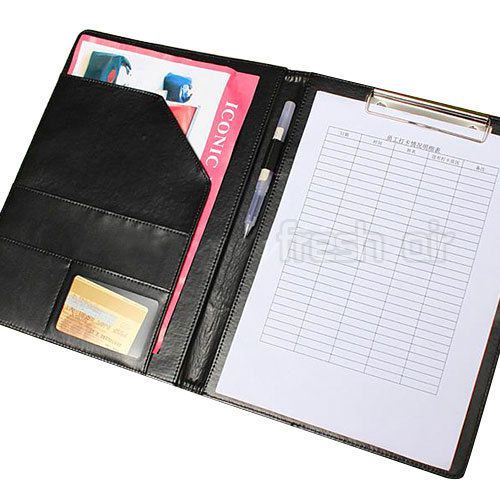 A4 Executive Conference Folder &amp; Clipboard PU Document - Mens Business Gift